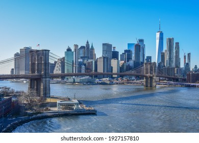 Brooklyn Bridge og Manhattan Skyline New York