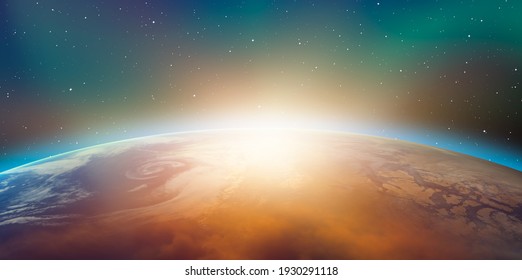 Planet Erde mit einem spektakulären Sonnenuntergang "Elemente dieses Bildes, eingerichtet von der NASA"