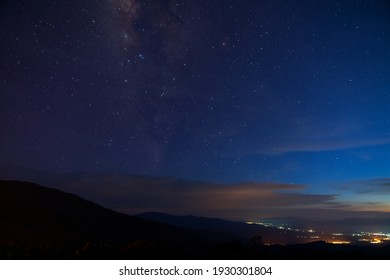 Seeing beautiful Milky way at Doi Samer Dao, Nan, Thailand. ็Horizontal orientation.
