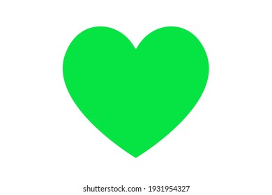 Cœur vert sur fond blanc. Symbole d'amour. Saint-Valentin. Mariage.