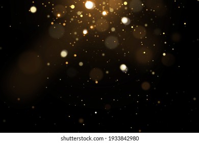 Feestelijke abstracte kersttextuur, gouden bokehdeeltjes en hoogtepunten op donkere achtergrond. Hoge kwaliteit foto
