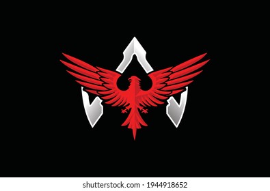 Red And Black Wings With X Gaming Logo PNG Transparent Background