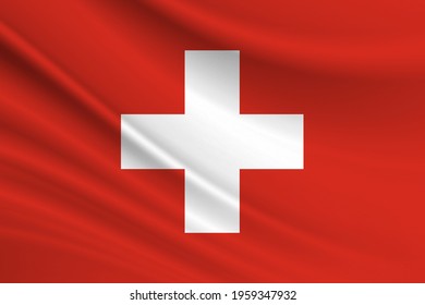 Vlag van Zwitserland. Stoffentextuur van de vlag van Zwitserland.