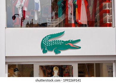 Lacoste Brand Logo Symbol Red Design Clothes Fashion Vector Illustration  23869609 Vector Art at Vecteezy
