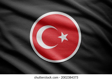 Türkei-Flagge isoliert auf schwarzem Hintergrund. Nationale Symbole der Türkei.