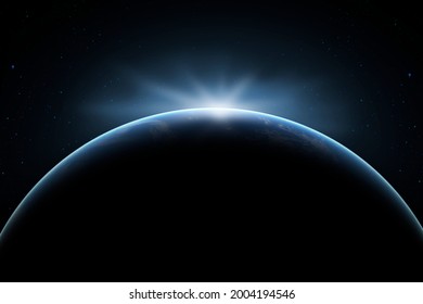 Luar angkasa. Permukaan planet Bumi di luar angkasa. Malam di planet ini. Pemandangan dari orbit. Elemen gambar ini disediakan oleh NASA