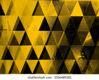 Abstract  black and yellow geometric background with triangles texture design, Diamond pattern