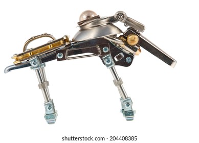 Robot Steampunk. Gaya Cyberpunk.