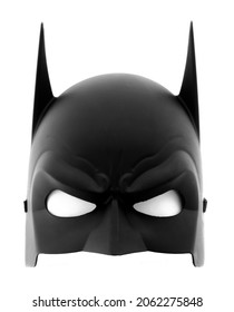 Mountain View, California - October 7, 2021: Child Dark Knight Batman Mask Isolated Against White Background