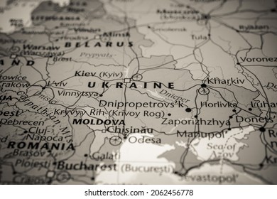 Ucrania en el mapa político de Europa