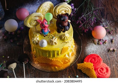 pastel de cumpleaños con Winnie the Pooh