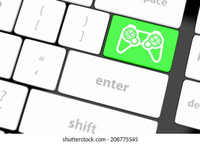 bàn phím máy tính với bàn phím trò chơi biểu tượng