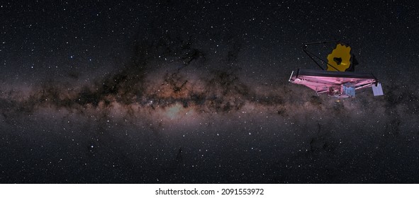 James Webb Space Telescope in Space „Elemente dieses von der NASA bereitgestellten Bildes“