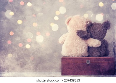 twee teddyberen in de armen
