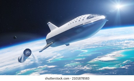 Kapal antariksa di orbit rendah Bumi. Elemen gambar ini disediakan oleh NASA.