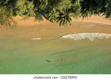 Aerial view of the Lonely beach in Koh Rong Island, Cambodia