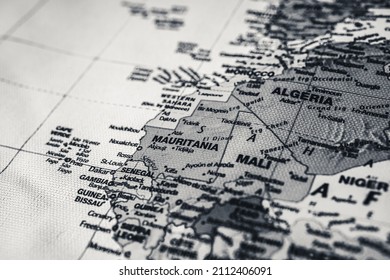Mauritania on map travel background texture