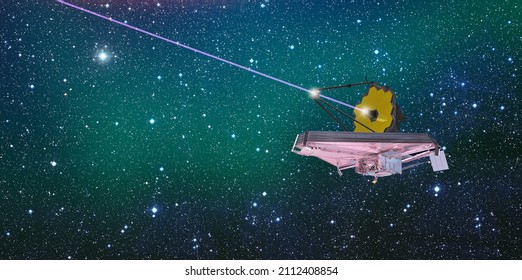 Telescopio espacial James Webb en el espacio "Elementos de esta imagen proporcionados por la NASA"