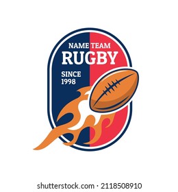 Rugby championship logo sport design Royalty Free Vector