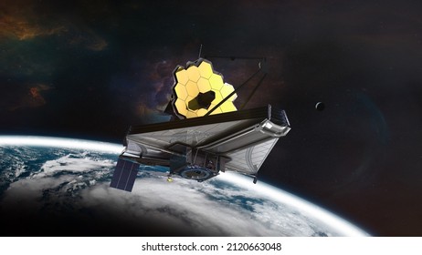 El telescopio James Webb despega del planeta Tierra. Elementos de esta imagen proporcionados por la NASA.