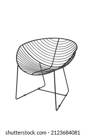 silla de hierro de estilo diseñador sobre fondo blanco. aislado