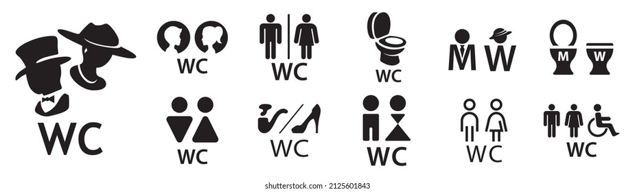 Creative Men And Women Toilet Restroom Vector Logo Elements PNG Images | AI  Free Download - Pikbest