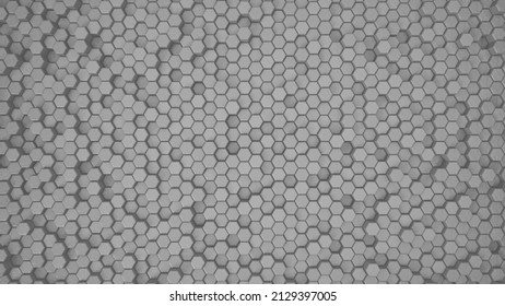 Abstract Hexagon white Geometric Surface Loop 5 Black: dark minimal hexagonal grid pattern animation in deep midnight black. Clean background with glossy black hexagon shapes
