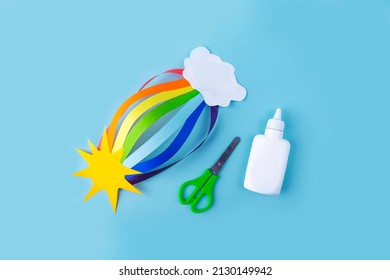 虹、太陽、雲。DIY と子供の創造性。ステップバイステップの説明: 紙から虹を作る方法. Step3 完成したクラフト作品
