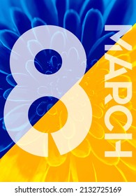 Internationaler Frauentag Hintergrund, glücklicher Frauentag mit ukrainischer Flagge