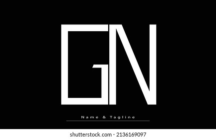 Gn g n letter design logo logotype concept Vector Image