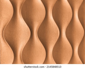 Tấm tường trang trí nội thất 3D màu nâu nhạt với hình dạng hình học lượn sóng khác thường. Nền màu be bằng gỗ với mô hình sóng. Kết cấu trừu tượng trang trí công phu. Phông nền đồng