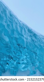 A part of natural ice image. Beautiful and unique pattern on the transparent ice surface.