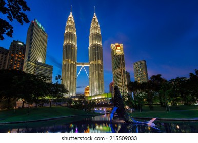 Kuala Lumpur city during blue hour.