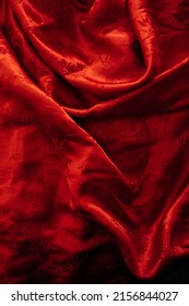red silk cloth robe material