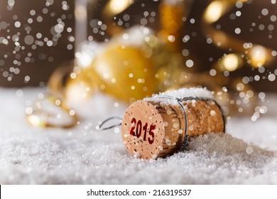 New Year concept with champagne cork 