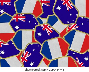France and Australia National Flag Embroidery Patches