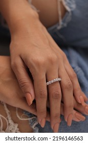 Anillo de diamantes de plata a mano, anillo de joyería de boda