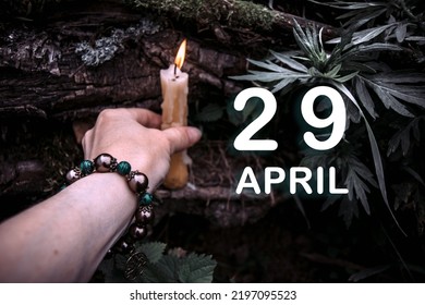 calendar date on the background of an esoteric spiritual ritual. April 29 is the twenty-ninth day of the month.