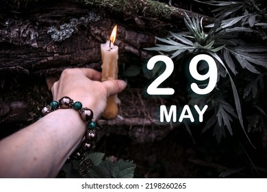 calendar date on the background of an esoteric spiritual ritual. May 29 is the twenty-ninth day of the month.