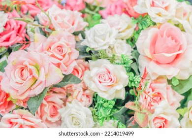 白とピンクのバラの繊細な背景。芸術的なぼかし