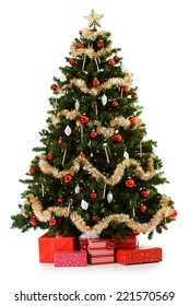 16 chuỗi hình ảnh của một Cây thông Noel nhân tạo được ghép lại với nhau, bao gồm cả quà tặng.