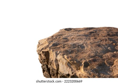 Rock klif geïsoleerd op een witte achtergrond met uitknippad.
