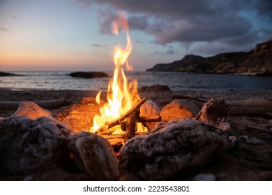 Campfire at the beach Sardinia