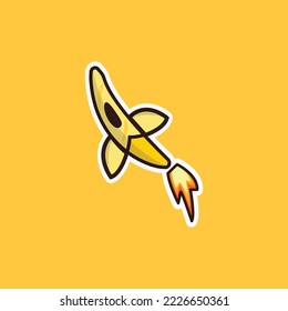 Banana moon logo design idea Royalty Free Vector Image