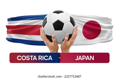 Costa Rica vs Japan national teams soccer football match competition concept.