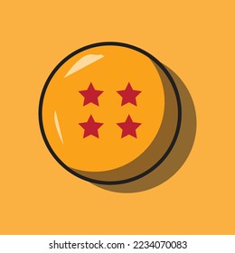 dragon ball with 4 stars Logo PNG Vector (AI) Free Download