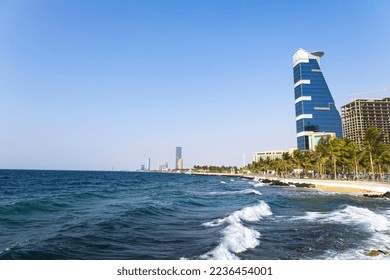 شاطئ جدة المملكة العربية السعودية - إطلالة على كورنيش البحر الأحمر، الواجهة البحرية