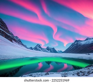colorful fantasy alien planet and mountains