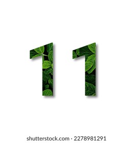 Design number 11 with leaf texture on white background.