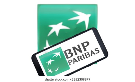 Waving Flag with BNP Paribas Logo Against Sky and Clouds. Editorial 3D  Rendering Editorial Stock Photo - Illustration of flapping, invest: 94843218